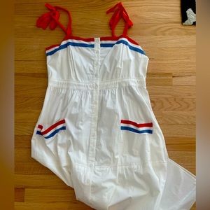 Tuckernuck patriotic apron dress with ties size XL
